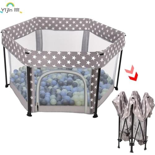 Foldable Portable Baby Playpen for Children Outdoor Playground Kids Ball Pool Safety Fence Childrens Playpens Stable Baby Park