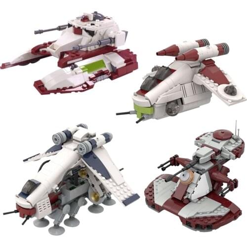 MOC Republic Space Fighter Tank Space War Building Blocks of the Military Self Propelled Anti Tank Weapon Bricks Assemble toys