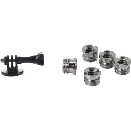 1 Set Tripod Adapter + Screw + Nut & 1 Set 1/4Inch-20 Female to 3/8Inch-16 male Screw Adapter Reducer Bushing Converter
