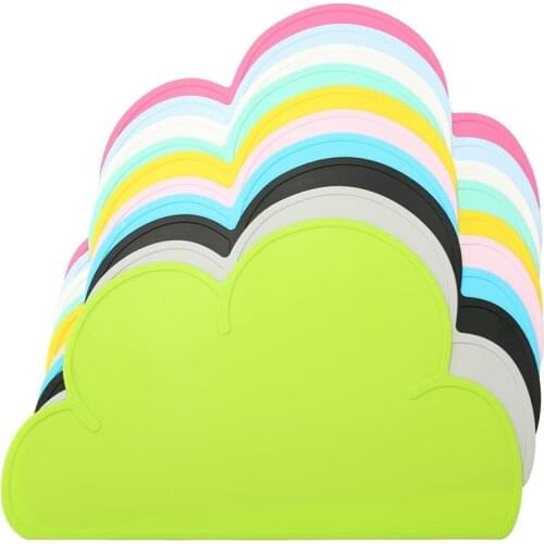 1Pcs Cloud Shape Placemat Kids Plate Mat Waterproof Silicone Placemat Easy Clean Non-Slip Waterproof Heat Insulation Table Mat