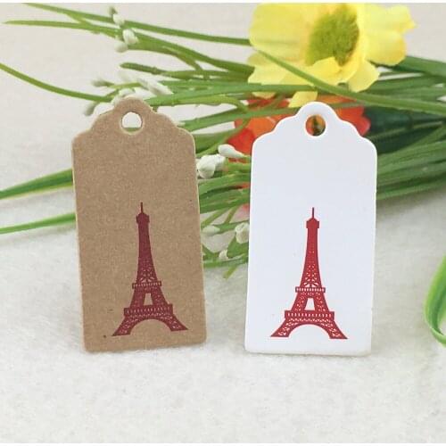 1000pcs Fashion Eiffel Tower Kraft Tags Love Gifts Tag Wedding Paper Cards DIY Hang Tags/Price Tags/Christmas Packing Labels