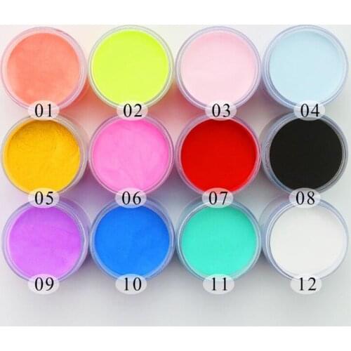 12jars/Set Long-Lasting Dip Powder Nails Kits 10 Color Natural Dry Dipping Powder For Nail Salon Nail Acrylic Dipping Powder MN6