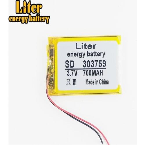 3.7V,700mAH,303759 Polymer lithium ion / Li-ion battery for TOY,POWER BANK,GPS,mp3,mp4,cell phone,speaker