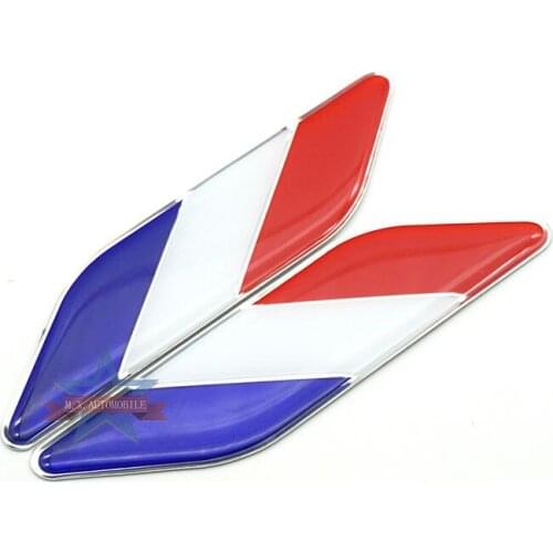 50 pairs Aluminum Alloy National France Flags Car-styling Emblems Decorations France Flag Car Side Stickers Badge Accessory