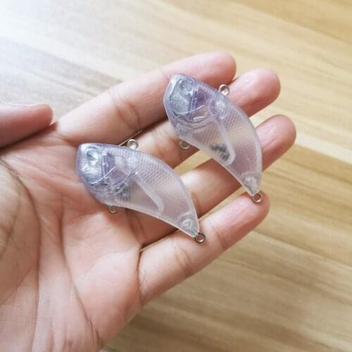 50pcs Blank Unpainted Bait DIY Vib Minnow Crankbait Wobbler Unpainted Lure Freshwater Fishing Blank Hard Lures Isca Pesca