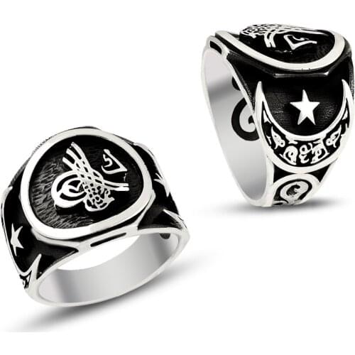 925 Silver Moon Star Classic Ottoman Rings