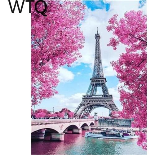 Diamond Painting Landscape Cross Stitch Kits 5D DIY Paris Diamond Embroidery Full Drill Diamond Mosaic Craft Home Decor Wall Art