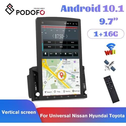 Podofo Android 10.0 2Din GPS Car Stereo Radio 9.7''Vertical screen FM For Universal Nissan Polo Kia VW Hyundai Passart Toyota