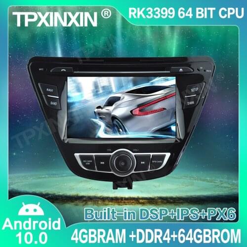 4+64G Android 10.0 For HYUNDAI ELANTRA 2014+ Car GPS Navigation Radio Player Car Multimedia Player Head Unit Tape Recorder IPS