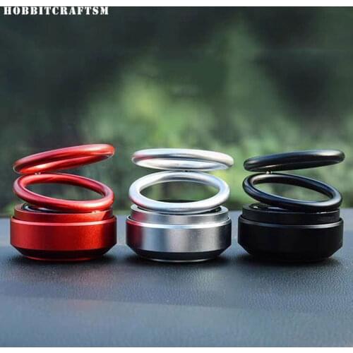 Car Air Aromatherapy Air Freshener Double Rings Rotary Suspension Rotating Dashboard Interior Ornament Car Auto Diffuser Perfume