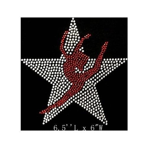 Free shipping Hotfix Rhiestone Transfer design image fo shirt red gym girl with white