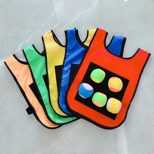 Kids Outdoor Sport Game Props Vest Sticky Jersey Vest Game Vest Waistcoat With Sticky Ball Throwing Toys For Children Sports Toy