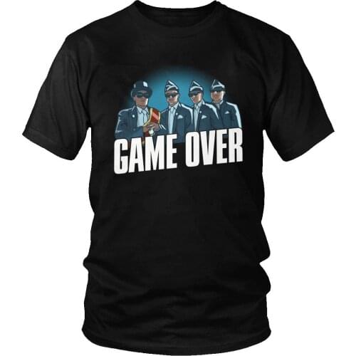 Game Over Tops Coffin Dance T-Shirt Cotton Tee Men Short Sleeves 2020 Funny Meme Funeral Dancing With Casket Pallbearers T Shirt
