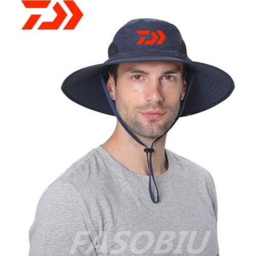 2021 New Spring Summer Outdoor Hiking Fisherman Waterproof Quick-Drying Daiwa Fishing Hat Climbing UV Fishing Cap Men