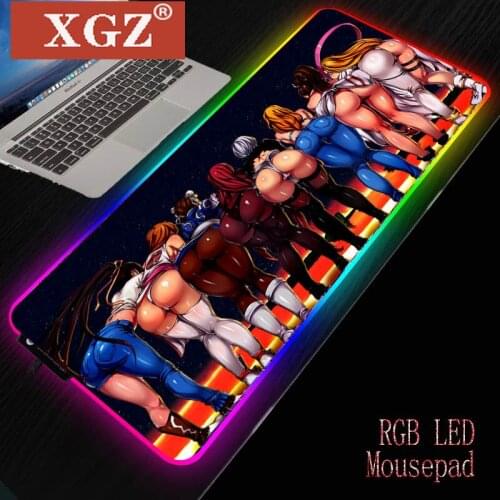 XGZ Anime Sexy Girl Butt RGB Mouse Pad Gamer Big Computer LED Backlit Muse Keyboard Desk Anti-slip 400x900mm Csgo