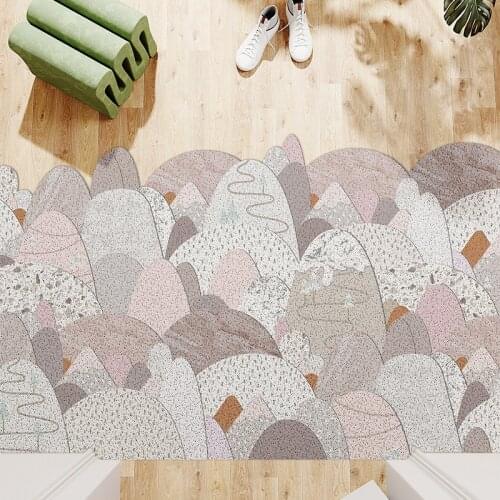 New Arrive Ridges Pattern PVC Dust-Removing Entrance Door Mat Nordic Simple Wear-Resistant DIY Cut Door Rug Floor Carpet