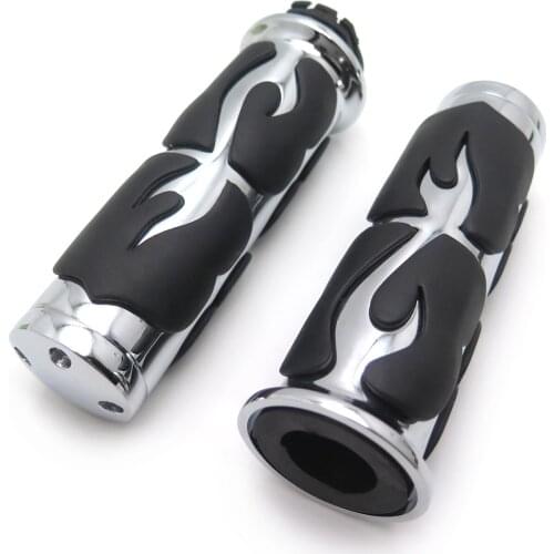 Aftermarket Free Shipping Motorcycle Parts Flame Hand Grip for Road Star Silverado MMLTD Vstar 650 1100 Classic CHROMED