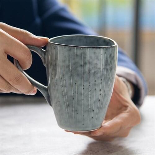 Japanese Style Simple Retro Ceramic Tea Cup Creative Couple Coffee Milk Mug Household Water Cup Creative Office Drinkware Gift
