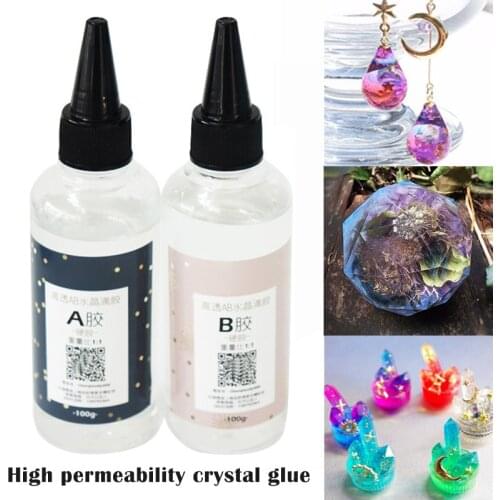 Clear AB Crystal Glue Resin Epoxy High Adhesive 1:1 AB Epoxy Glue For DIY Resin Jewelry Making Accessories 60g/100g/200g