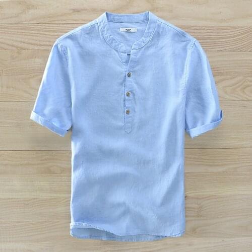 2018 Summer new arrival linen short sleeve shirt men brand pure flax casual men shirts unique designer shirt mens chemise homme