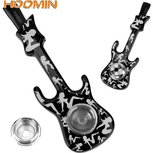 Detachable Creative Guitar Shape Beautifully Colorful Random Color Smoking Pipes Portable Tobacco Pipe Personal Gadget