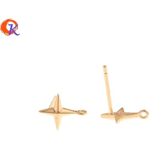 Cordial Design 50Pcs 8*10MM Jewelry Accessories/Earrings Stud/Soft Pin/Genuine Gold Plating/Hand Made/DIY/Earring Findings