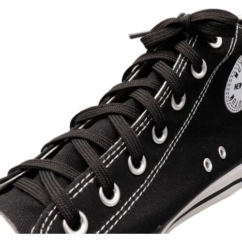 6MM Shoe Accessories White Black Double Layer Polyester Shoelaces Women Sneaker Flat Type Solid Charmed Lacet Custom