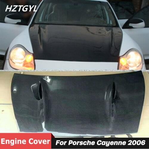 T Style Carbon Fiber Or FRP Material Front Engine Hoods Hoods Bonnet For Porsche Cayenne 2006