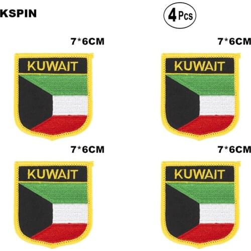 Kuwait Shiled Shape flag patches national flag patches for Cothing DIY Decoration