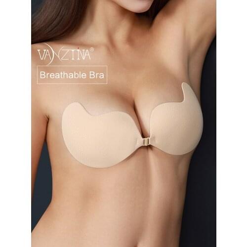 VANZTINA Women Invisible Bra Breathable Backless Strapless Front Closure Bralette Push up Reusable Self Adhesive Sticky Bra