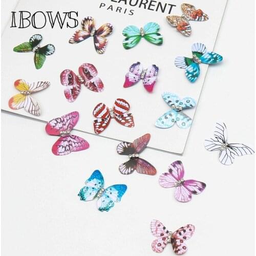 IBOWS 20pcs Colorful Butterflies Accessories for DIY Girl Hair Clips Hair Accessories Wind Spinners Garden Decoration Crafts