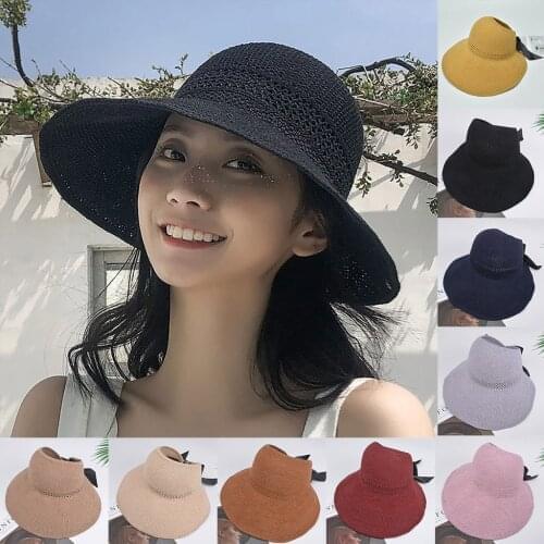 Women Ladies winter Hat Floppy Beach Sunscreen Cycling Adjustable Cap Straw Hats colorful fashion womens hat
