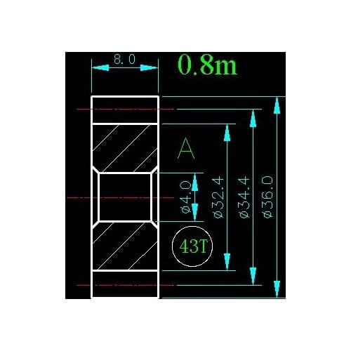 0.8m 43T/Hole 4mm 5mm 6mm 8mm/width 8mm/For Meat Grinder Parts etc