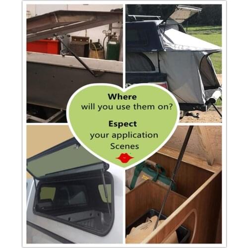 17.2inch/437mm Force 110Lbs/490N Pickup Truck Cap Tool Box Utility Box Lid Topper Camper Shell Gas Struts Lift Support Dampers