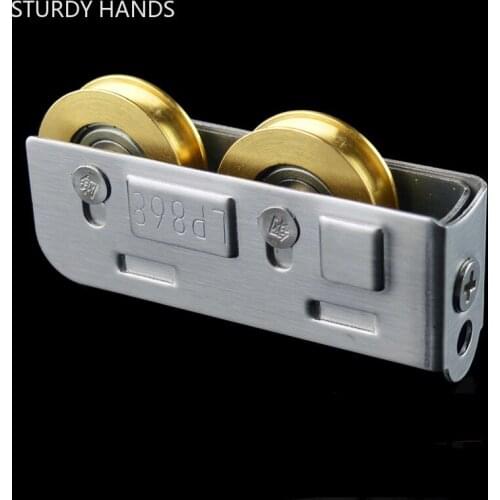 2Pcs/lot Sliding Door Metal Pulley Cupboard Roller Wheels Bearings Door Window Double Wheel Rollers Home Hardware Accessories