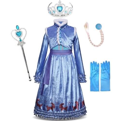 2020 Queen Dresses for Girls Cosplay Costume Princess Dress Birthday Party Clothing Kids Vestido Clothes