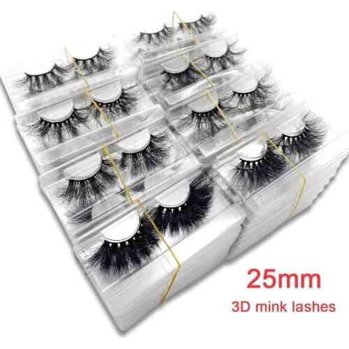25mm 3d False Lashes in Bulk Real Mink Fur Cruelty Free Wholesale Natural Soft Cosmetics Eyeashes Fluffy Gift Makeup