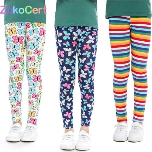 3PCS ZukoCert Girls Leggings Printing Flower Legging Infantil Toddler Ankle-length Leggings Baby Girl Pencil Pants Kids Trousers