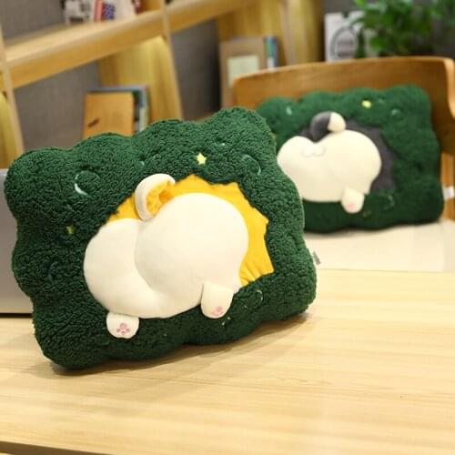 40*30cm Kawaii Green Grass Plush Pillow Soft Stuffed Chair Sofa Cushion Home Decoration Car Cushion Birthday Gift