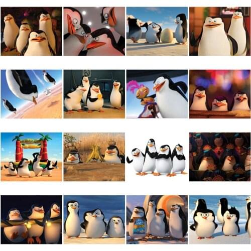 Penguin 5D Diy Diamond Painting Cross Stitch Kits Diamond Mosaic Embroidery Anime Animals Painting Round Drill Gift Home Decor