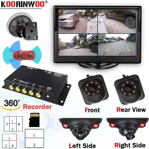 Koorinwoo 360 Bird Intelligent System Car DVR Recorder Vehicle DVR car camera Rear view / Front / Side view/ Left Camera Monitor