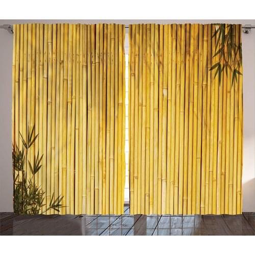 Bamboo Curtains Tall Bamboo Stems and Leaves Oriental Nature Wood Natural Zen Asian Wildlife Home Decor Living Room Bedroom