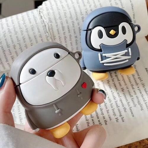For Airpods Pro 3D Cute Cartoon Sweater Penguin Sea Lion Earbuds Case for Apple Airpods 1 2 3 Bluetooth Wireless Earphone Cover