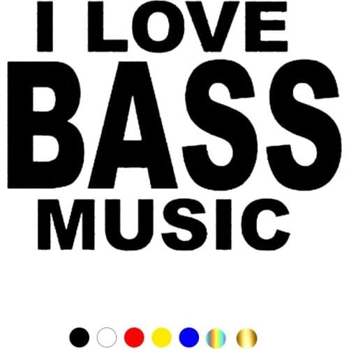 CS-10628# Various Sizes Vinyl Decal I Love Bass Music Car Sticker Waterproof Auto Decors on Truck Bumper Rear Window