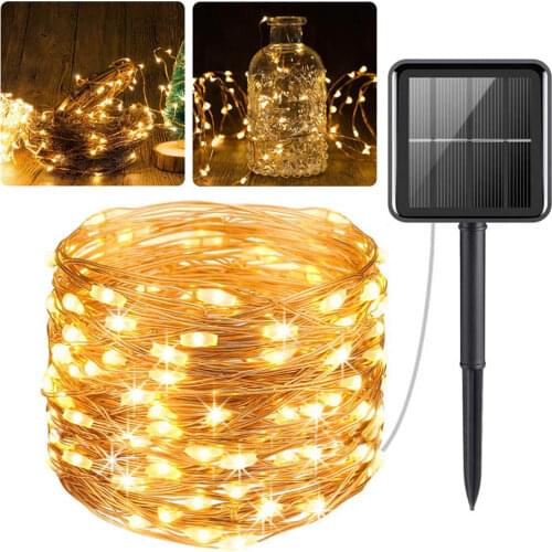 100/200 Leds Decor Light String Outdoor Solar Lamp String Lights Fairy Holiday Christmas Party Garland Solar Garden Waterproof