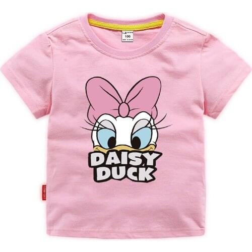 Disney Donald Duck Summer Cartoon Girlys Boys Cartoon T-shirts Boys Tees Top Short Sleeve T shirts Children Costume Clothes