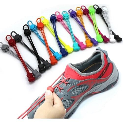 1 Pair 22 Colors Elastic Lazy Shoelaces Round Locking No Tie Shoe Laces Kids Adult Quick Lazy Laces Rubber Sneakers Shoelace T1