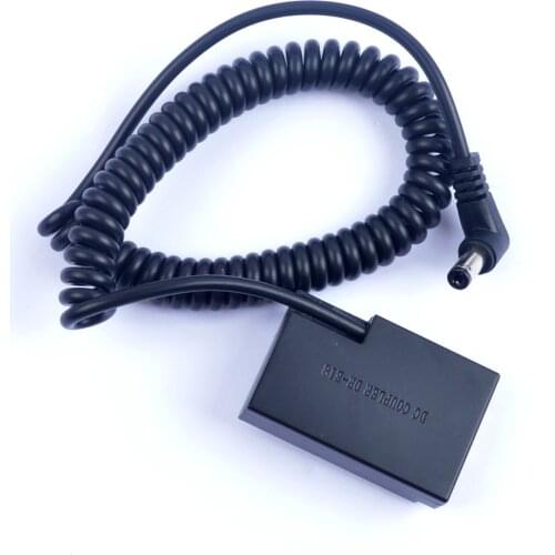 DR-E18 Dummy Battery Pack Coupler Adapter with DC Male Connector Power Coiled Cable for Canon EOS 750D 760D 77D 800D 200D Camera