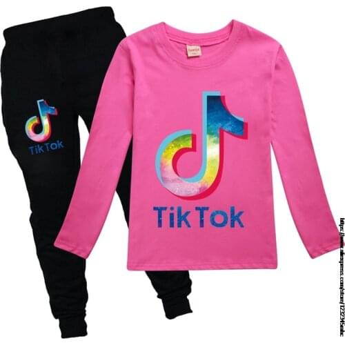 High quality Girls and Boys Long Sleeve Tik Tok T-shirt+Pants 2Pcs Clothing Set Family Matching Outfits and Kids Clothes sets