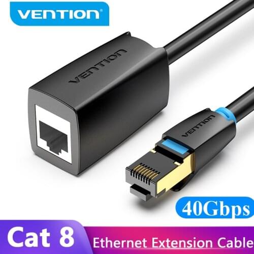 Vention Cat8 Ethernet Extension Cable SFTP 40Gbps RJ45 Extender Patch Cord Adapter for Router Modem PC Cat 8 Ethernet Cable